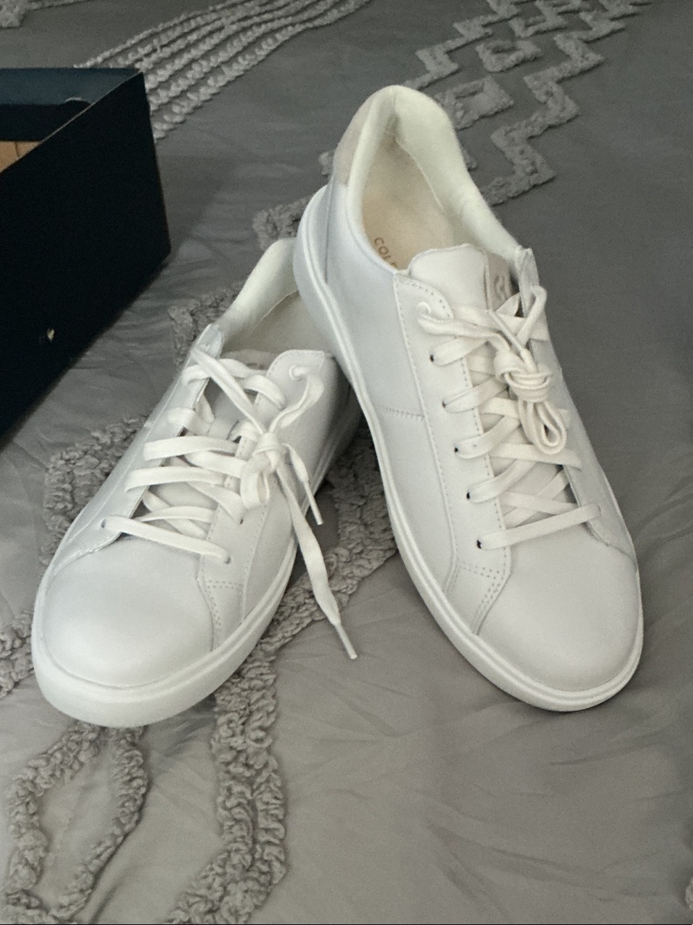 Cole Haan White Leather Low-Top Sneakers